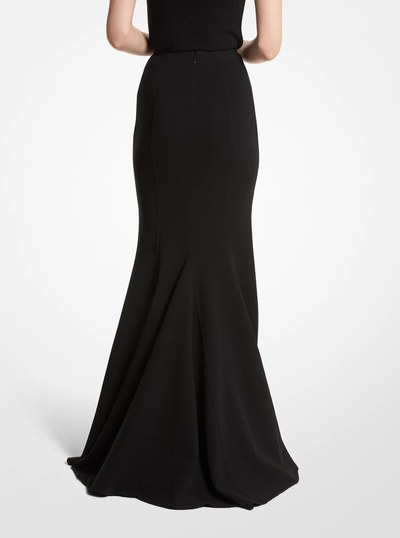 Double Faced Stretch Wool Fishtail Skirt in BLACK | Michael Kors