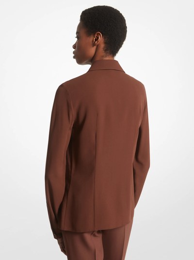 Hansen Silk Georgette Shirt in NUTMEG | Michael Kors