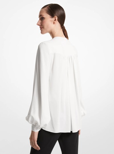 Silk Georgette Blouse in OPTIC WHITE | Michael Kors