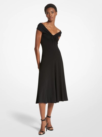 Stretch Matte Jersey Dance Dress in BLACK | Michael Kors