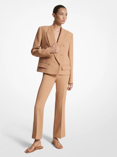 Double Crepe Sabl&eacute; Cropped Jacket in SUNTAN | Michael Kors