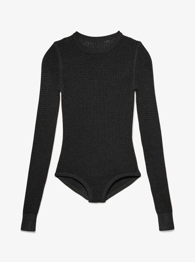 Stretch Viscose Mesh Bodysuit in BLACK | Michael Kors
