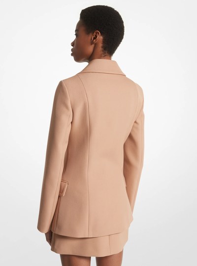Bonded Wool Blend Gabardine Peacoat in SUNTAN | Michael Kors