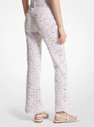 Floral Corded Lace Cropped Flare Jeans in OPTIC WHITE | Michael Kors