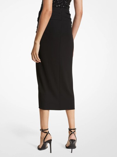 Matte Jersey Sarong Skirt in BLACK | Michael Kors