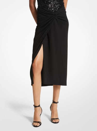 Matte Jersey Sarong Skirt in BLACK | Michael Kors