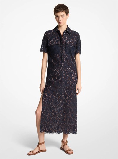 Corded Floral Lace Tunic Dress in MIDNIGHT | Michael Kors