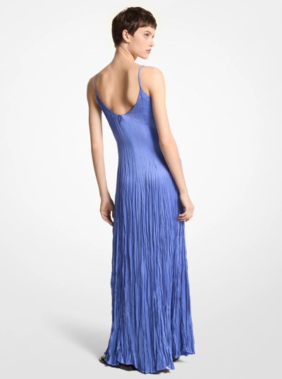 Jamison Crushed Charmeuse Slip Dress in AZURE | Michael Kors