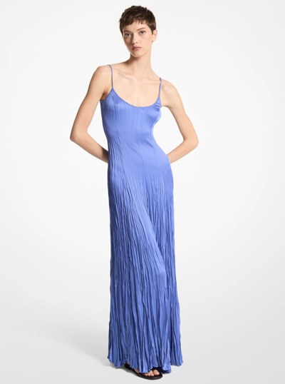 Jamison Crushed Charmeuse Slip Dress in AZURE | Michael Kors
