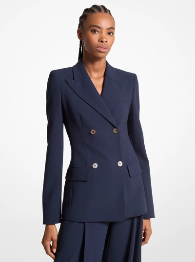 Georgina Wool Serge Double Breasted Blazer in MIDNIGHT | Michael Kors