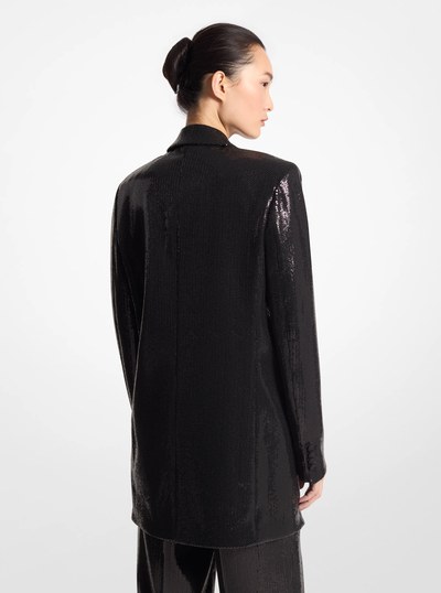 Sequined Boyfriend Blazer in BLACK | Michael Kors