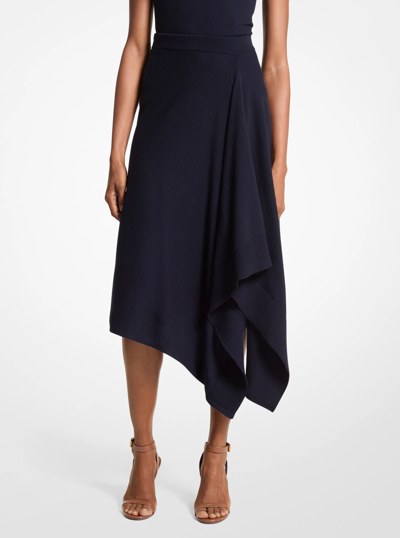 Cashmere Draped Skirt in MIDNIGHT | Michael Kors