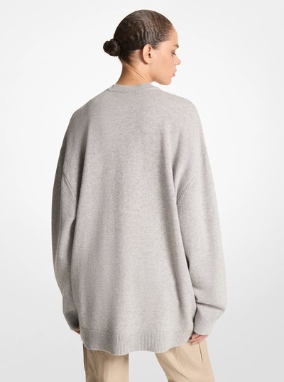 Cashmere Oversized Cardigan in PEARL GREY | Michael Kors