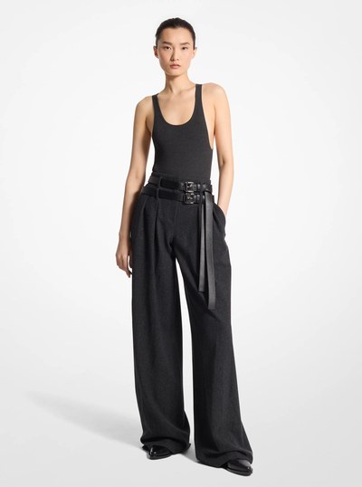 Stretch Viscose Bodysuit in CHARCOAL | Michael Kors