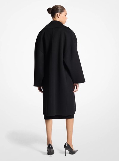 Double Faced Wool Melton Clutch Coat in BLACK | Michael Kors