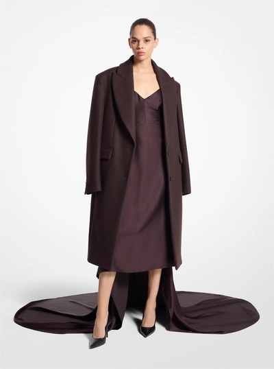Wool Melton Chesterfield Coat in CHOCOLATE | Michael Kors