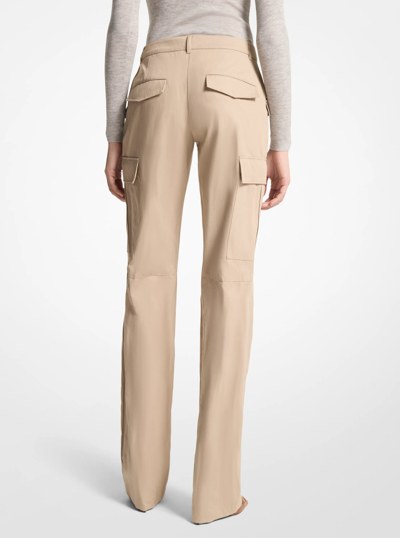 Crushed Cotton Gabardine Cargo Trousers in SAND | Michael Kors