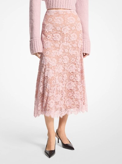 Crushed Floral Lace Skirt in BLUSH | Michael Kors