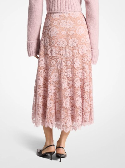 Crushed Floral Lace Skirt in BLUSH | Michael Kors