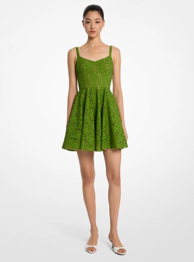 Cotton Eyelet Dress in PALM GREEN | Michael Kors