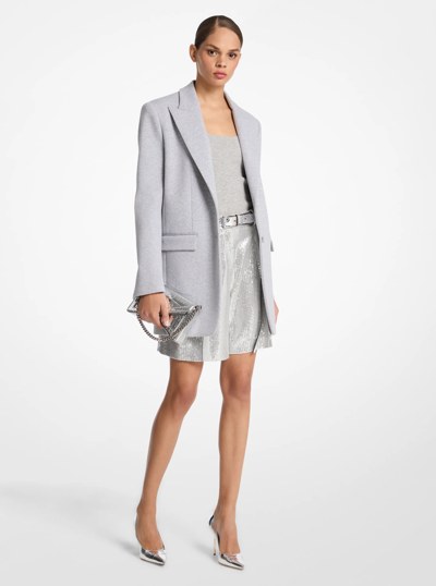 Sculptural Stretch Cotton Jersey Boyfriend Blazer in PEARL GREY | Michael Kors