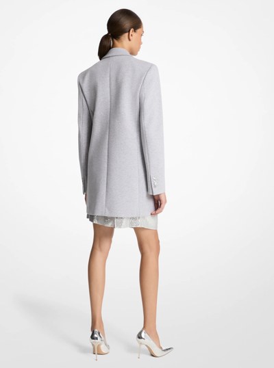 Sculptural Stretch Cotton Jersey Boyfriend Blazer in PEARL GREY | Michael Kors