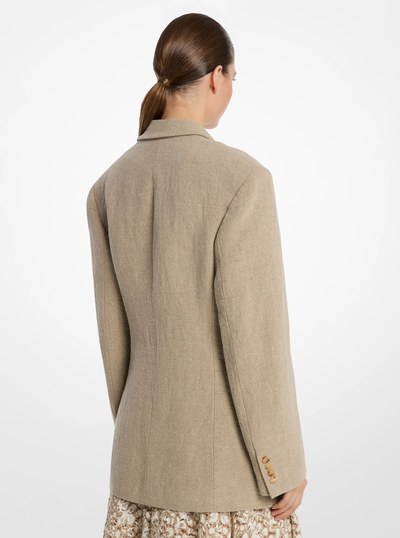 Blazer tallado en lino in C&Aacute;&Ntilde;AMO MELANGE | Michael Kors