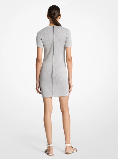 Metallic Viscose Blend Dress in PEARL/SILVER | Michael Kors