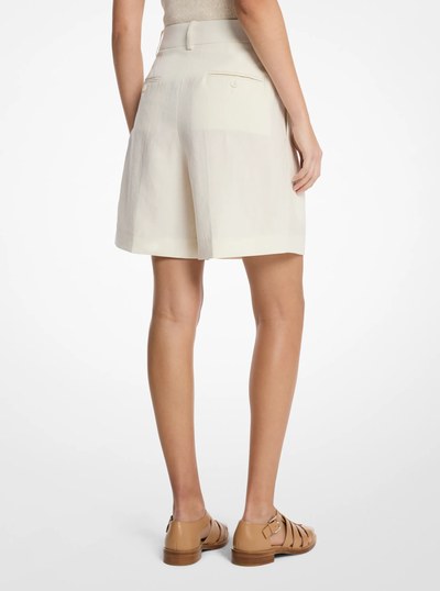 Linen Pleated Trouser Shorts in ECRU | Michael Kors