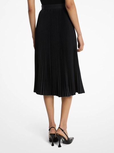 Techno Canvas Pleated Slit Skirt in BLACK | Michael Kors