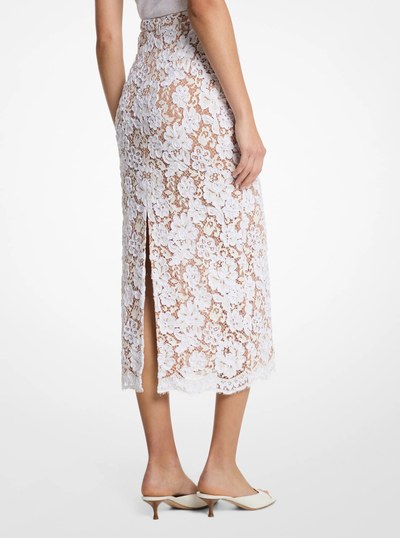 Soutache Lace Pencil Skirt in OPTIC WHITE | Michael Kors