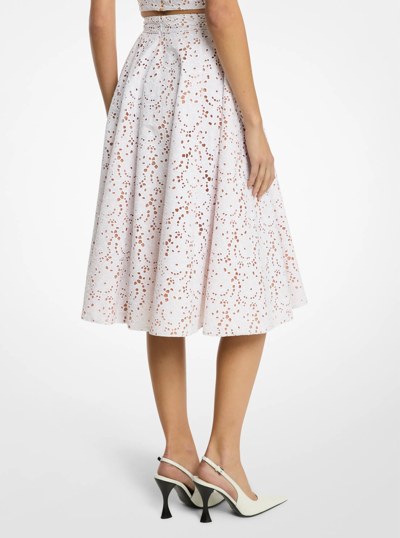 Floral Cotton Eyelet Circle Skirt in OPTIC WHITE | Michael Kors