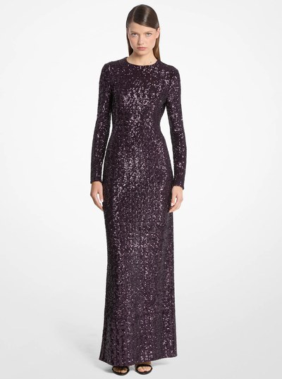 Sequined Gown in AUBERGINE | Michael Kors