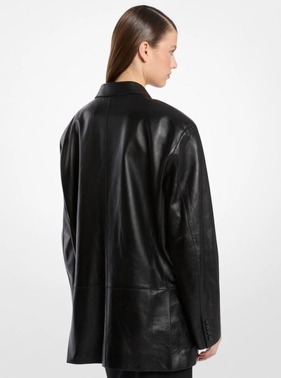 Oversized Plong&eacute; Leather Blazer