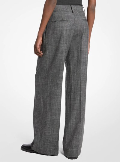 Wool and Silk Jasp&eacute; Slouch Trousers in GRAPHITE MUL | Michael Kors