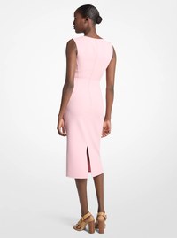 Double Faced Stretch Wool Sheath Dress