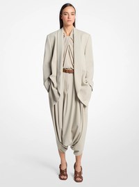 Tissue Wool Crepe Bathrobe Jacket