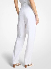 Pleated Washed Linen Trousers