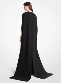 Double Faced Stretch Wool Cape Gown