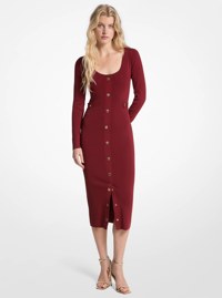 Robe mi-longue c&ocirc;tel&eacute;e en viscose extensible