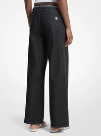 Stretch Denim Wide-Leg Jeans