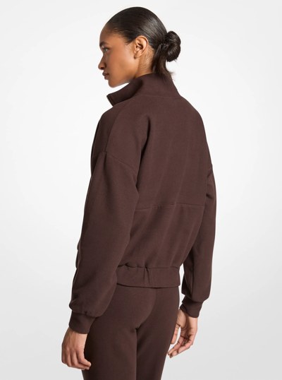 Chandail en tricot &agrave; fermeture &eacute;clair un quart in CHOCOLAT | Michael Kors