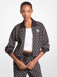 Logo Cotton Blend Zip-Up Jacket
