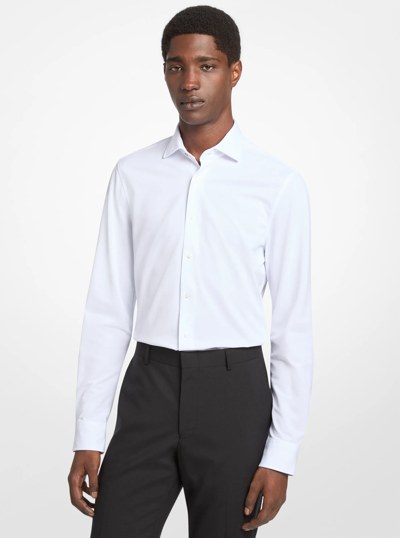 Slim-Fit Tech Knit Shirt in WHITE | Michael Kors