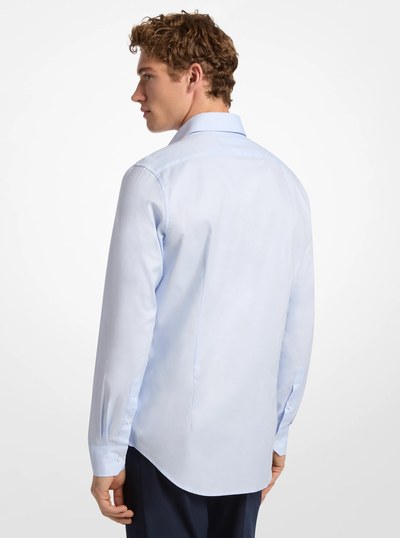 Slim-Fit Cotton Dobby Shirt in LIGHT BLUE | Michael Kors