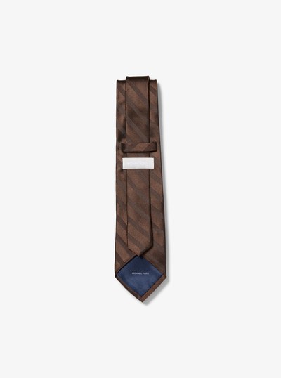 Striped Silk Tie in BROWN | Michael Kors