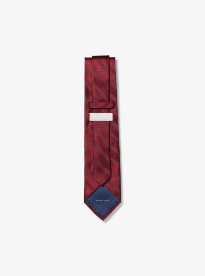 Striped Silk Tie in RED | Michael Kors