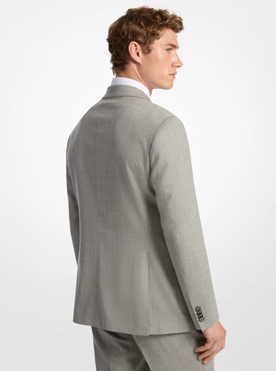 Slim-Fit Wool Blend Flannel Blazer in PEARL GREY | Michael Kors