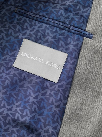 Slim-Fit Wool Blend Flannel Blazer in PEARL GREY | Michael Kors