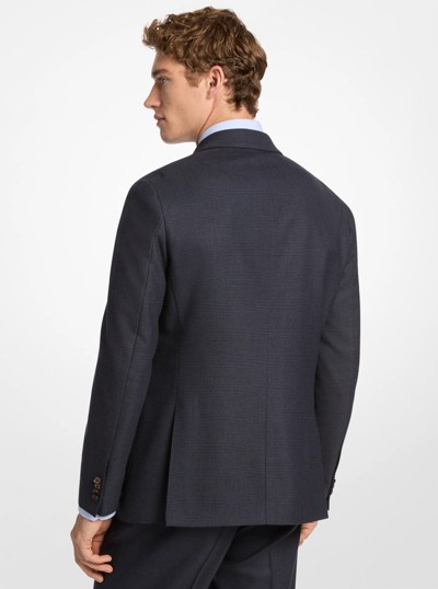 Glen Plaid Wool Blend Blazer in NAVY | Michael Kors